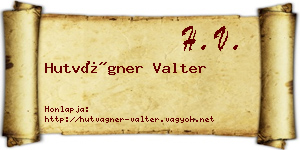 Hutvágner Valter névjegykártya